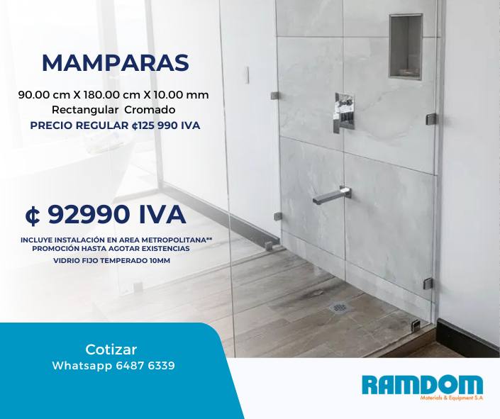 Mamparas Promoción Costa Rica Perfil Aluminio Ramdom Materials